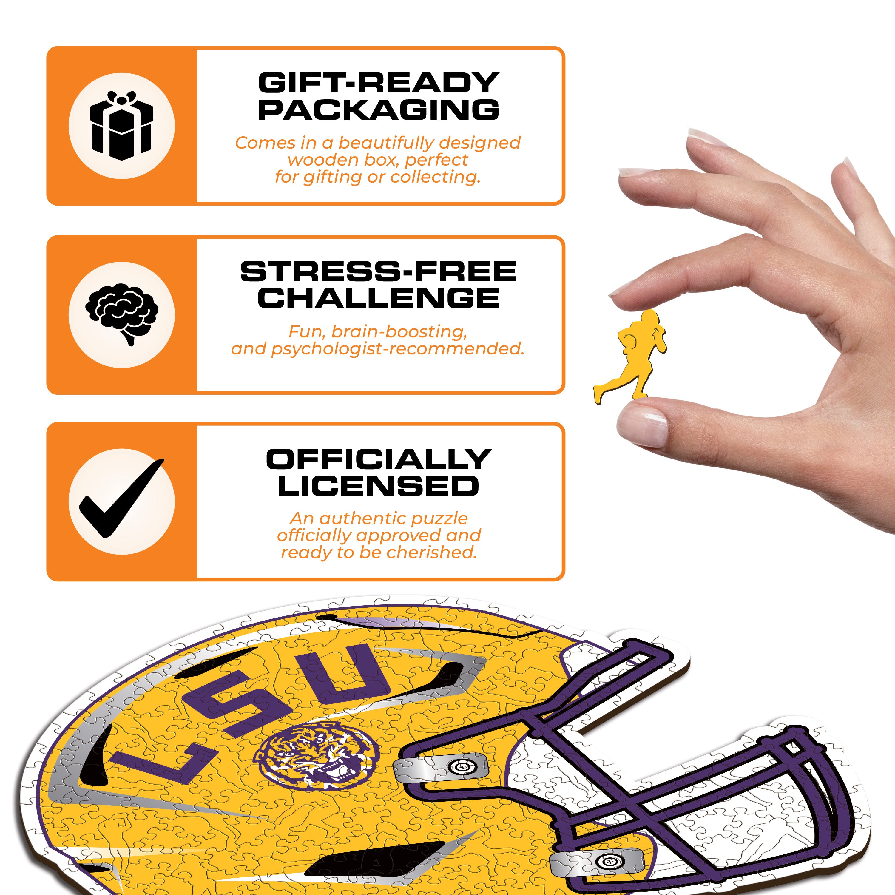 Louisiana State University Helmet - Wooden Puzzle