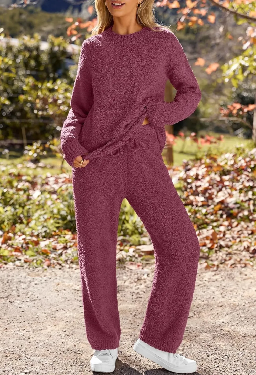 Womens Pajama Sets 2025 Fall Lounge Sweater Set