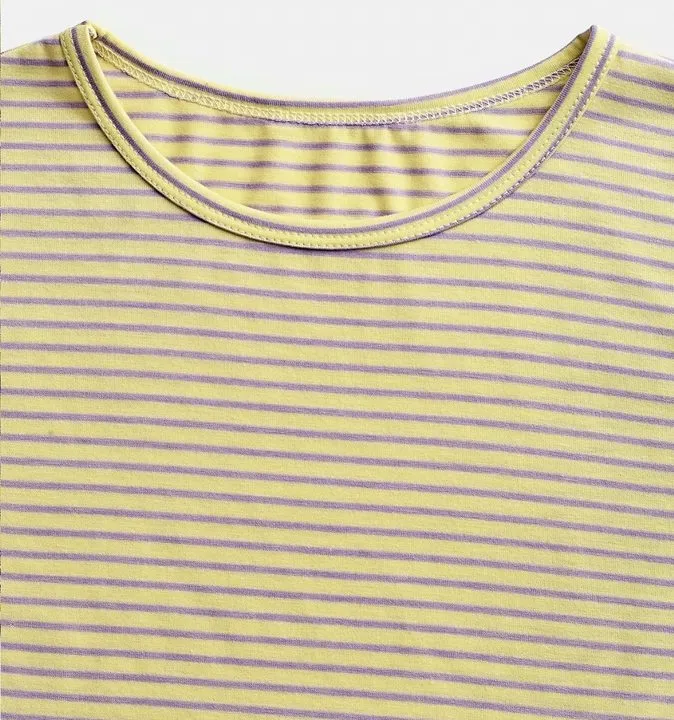 2 Piece Set Women's Casual Striped Shirt + Hot Pants