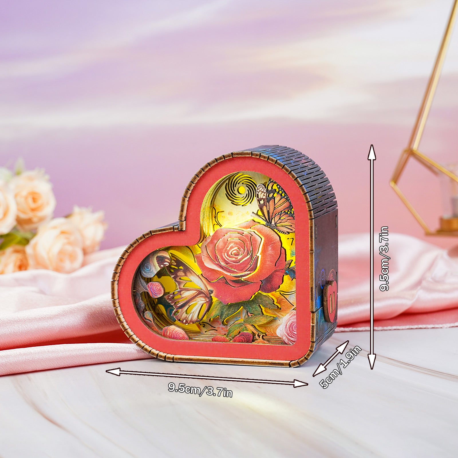 Flowers and Butterflies Kit - 3D Wooden Puzzle Night Light