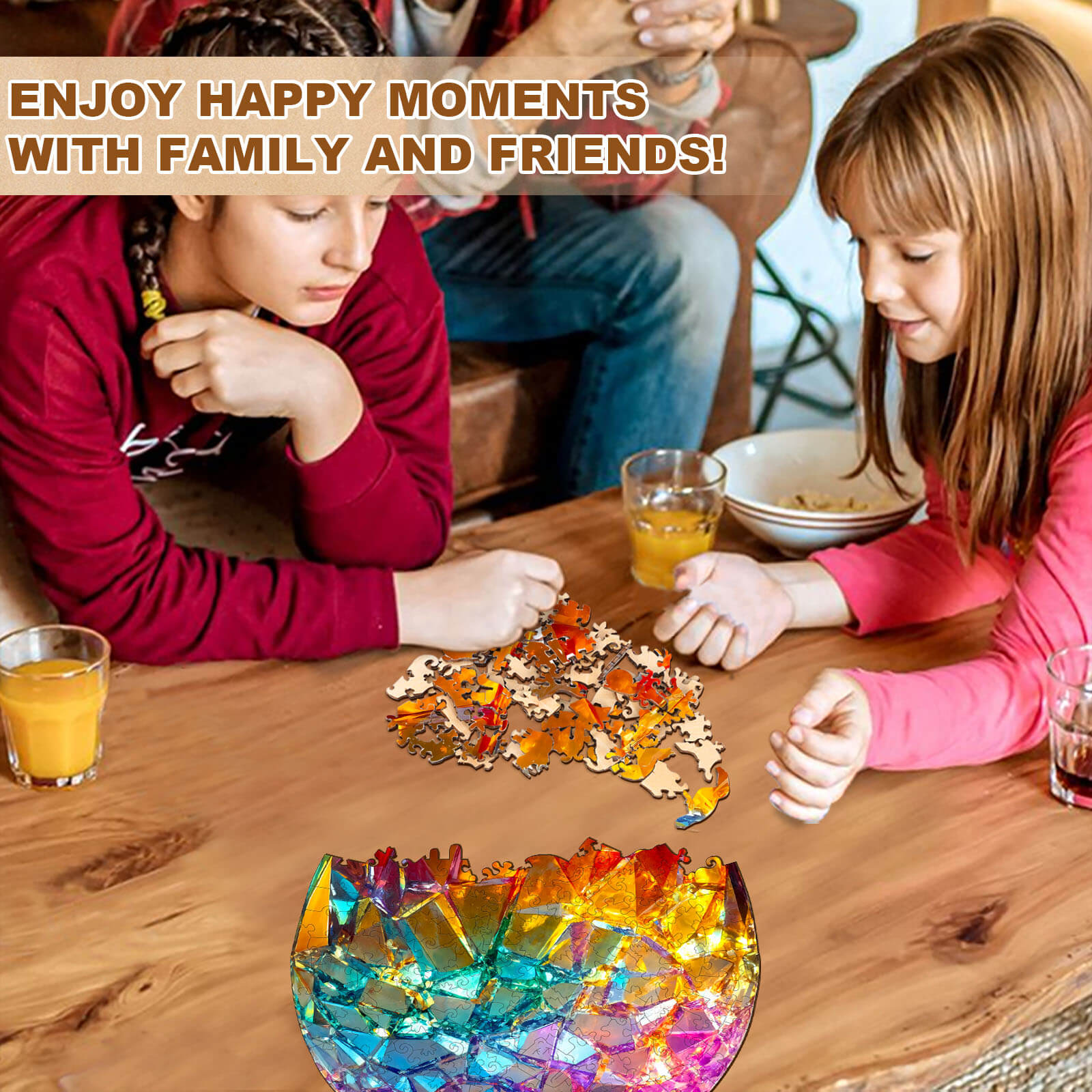 Colorful crystal egg Wooden Jigsaw Puzzle