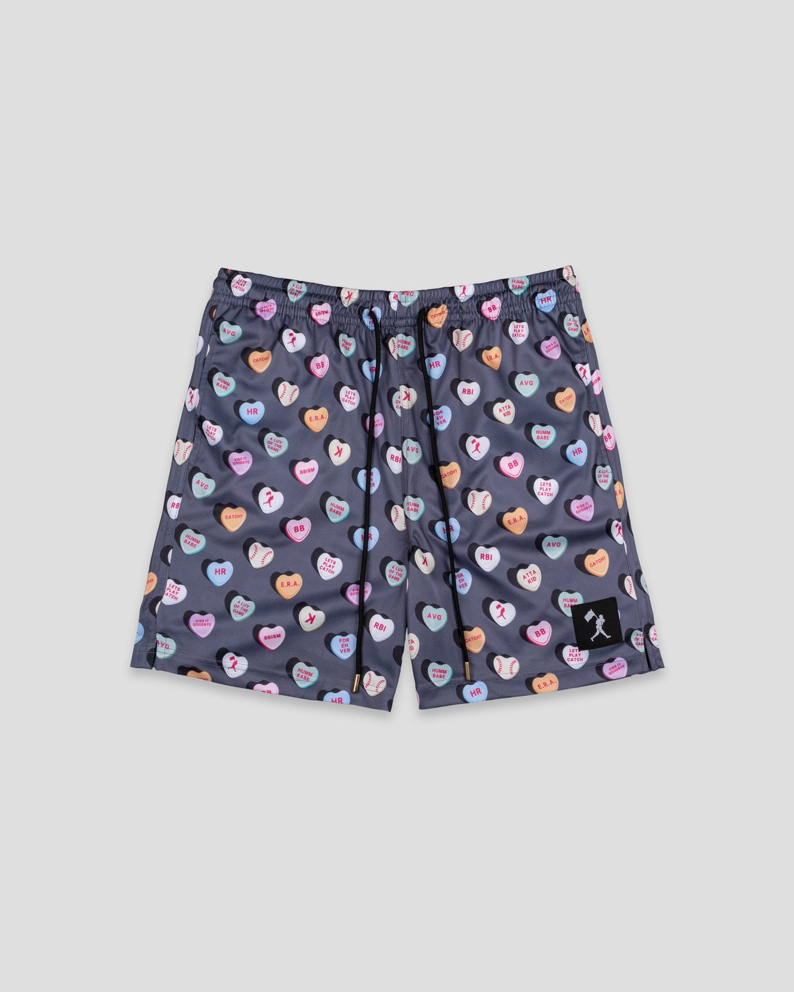 Candy Heart Diamond Air Mesh Shorts (Charcoal) - Youth