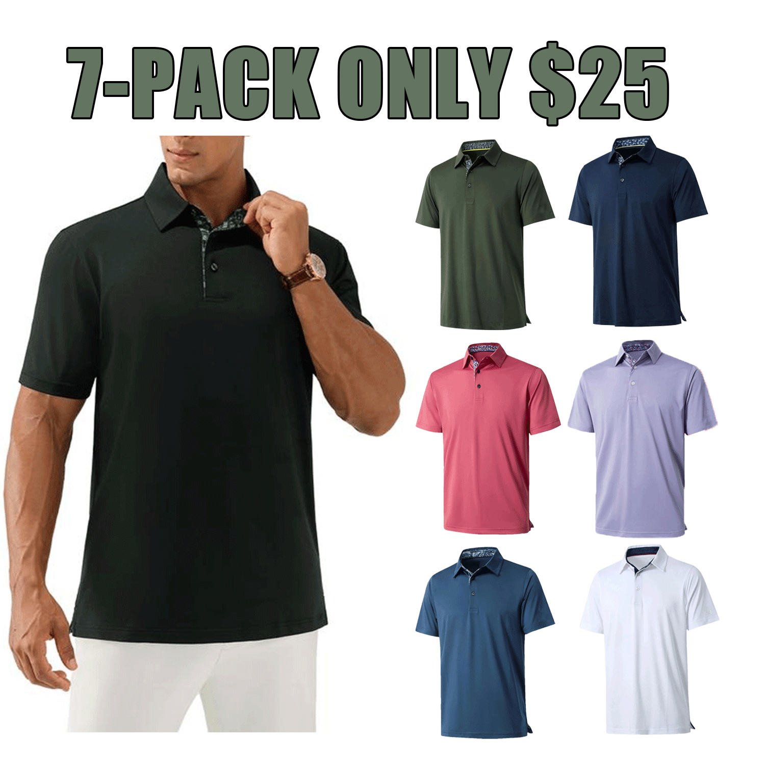 👕Men’s Classic Cotton Short-Sleeve Polo Shirt
