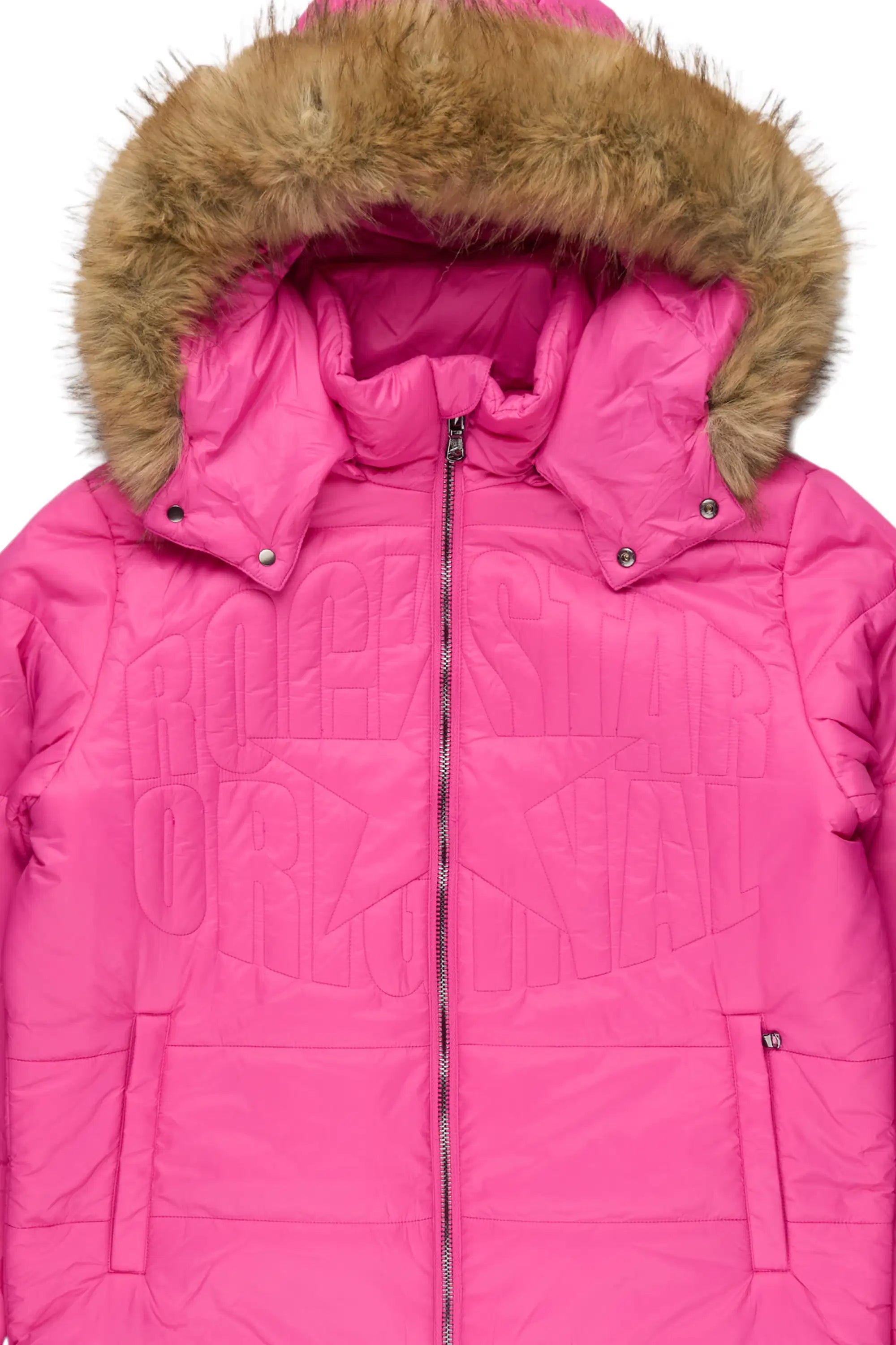 Marlona Hot Pink Oversized Puffer Jacket
