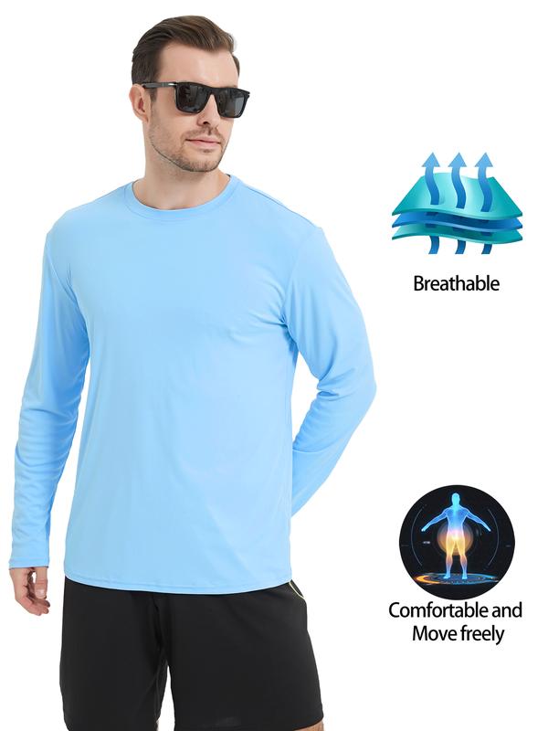 5 PIECES Long Sleeve Shirts for Men Moisture Wicking Mens Tee Shirts Workout T Shirt for Running workout tops gym outfits