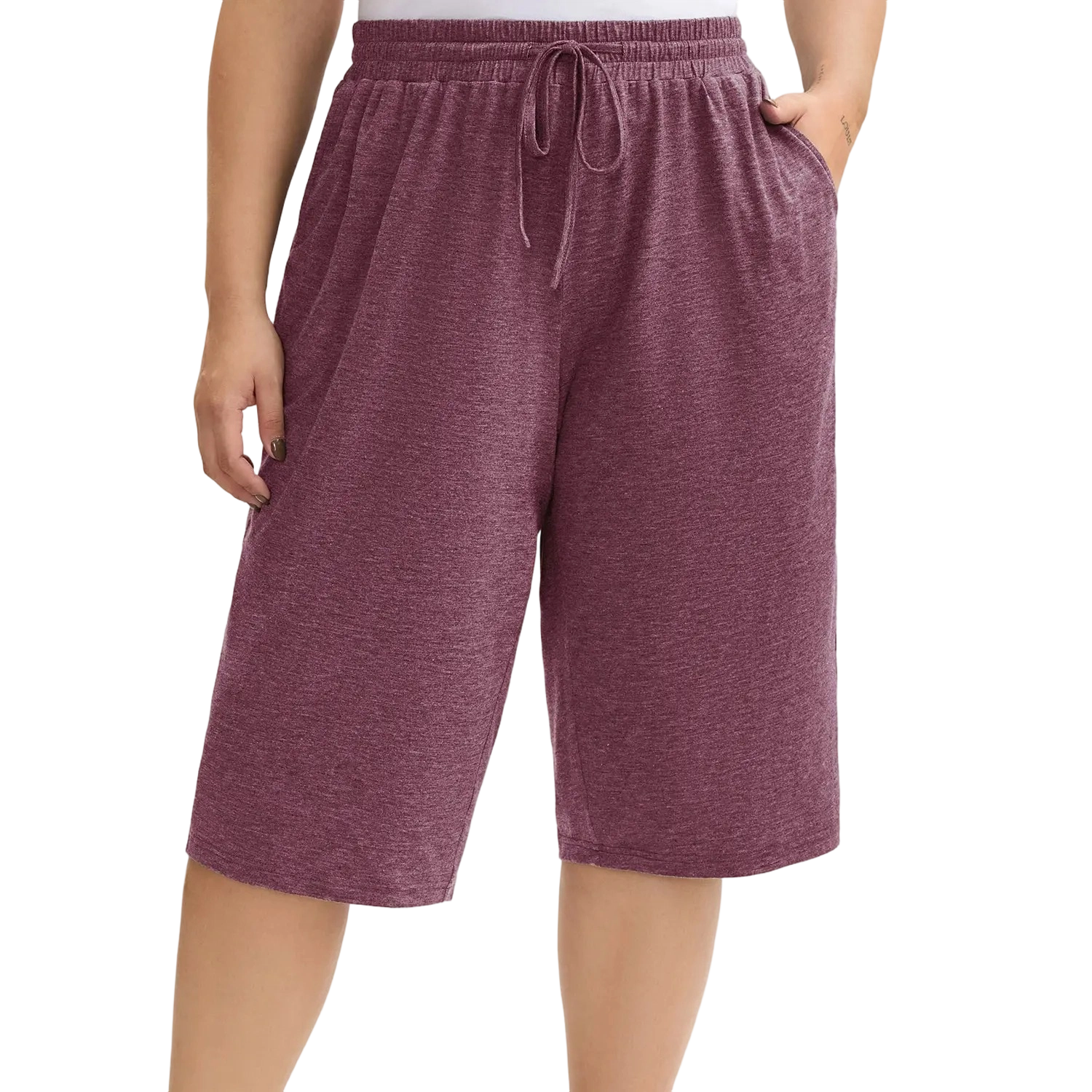 👖Women’s Relaxed Wide-Leg Capri Lounge Pants with Drawstring Pockets
