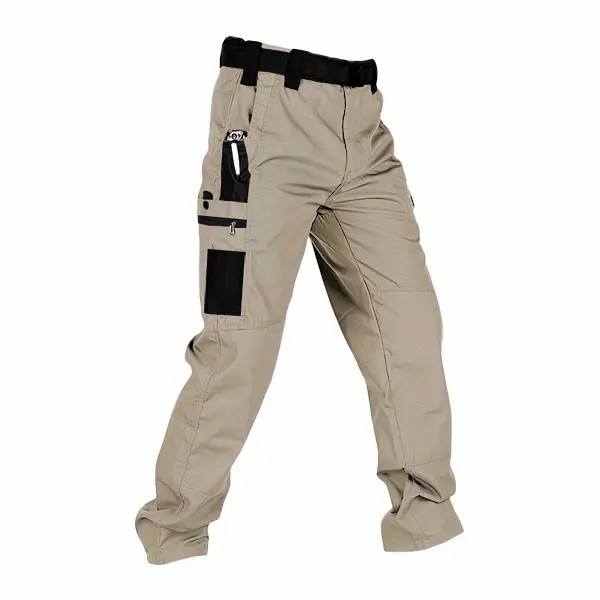 🔥🔥Men's Solid Color Tactical Work Pants with Multiple Pockets and Zipper Closures