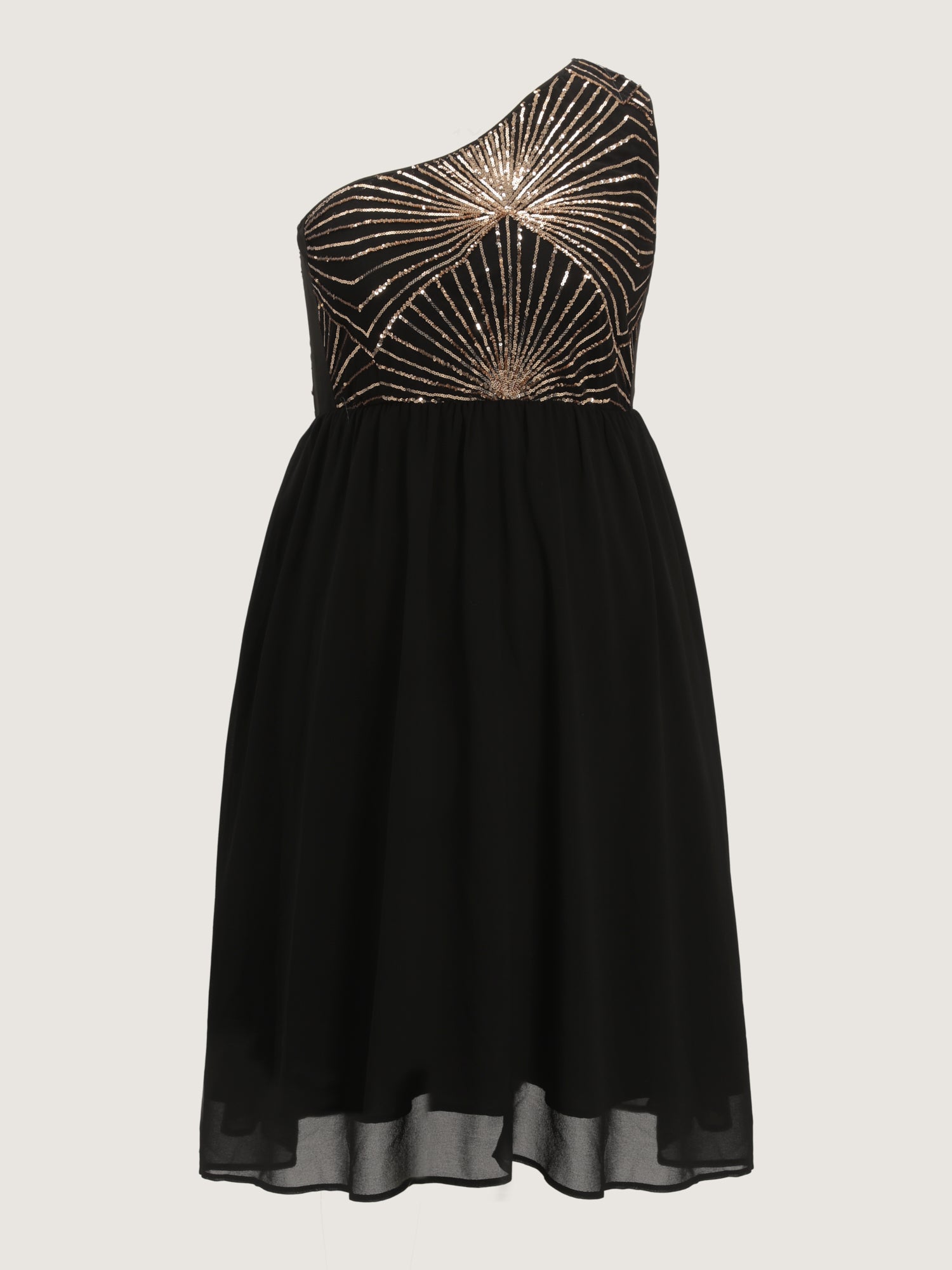 Sparkle Sequin One-Shoulder Midi Dress