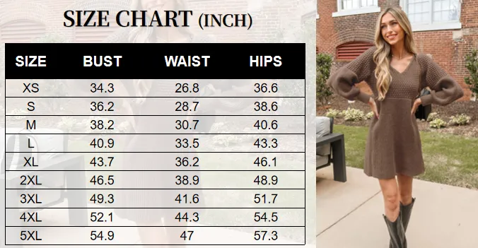 Women's Casual Sweater Dress V Neck Honeycomb Long Sleeve Textured Knit Pullover Dresses