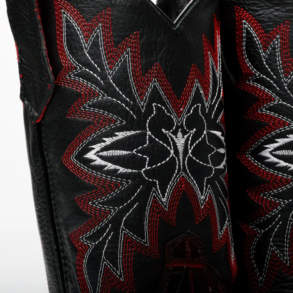 Black Cherry American Gator Belly Leather Boots With 3D Lightweight Sole - Composite Toe