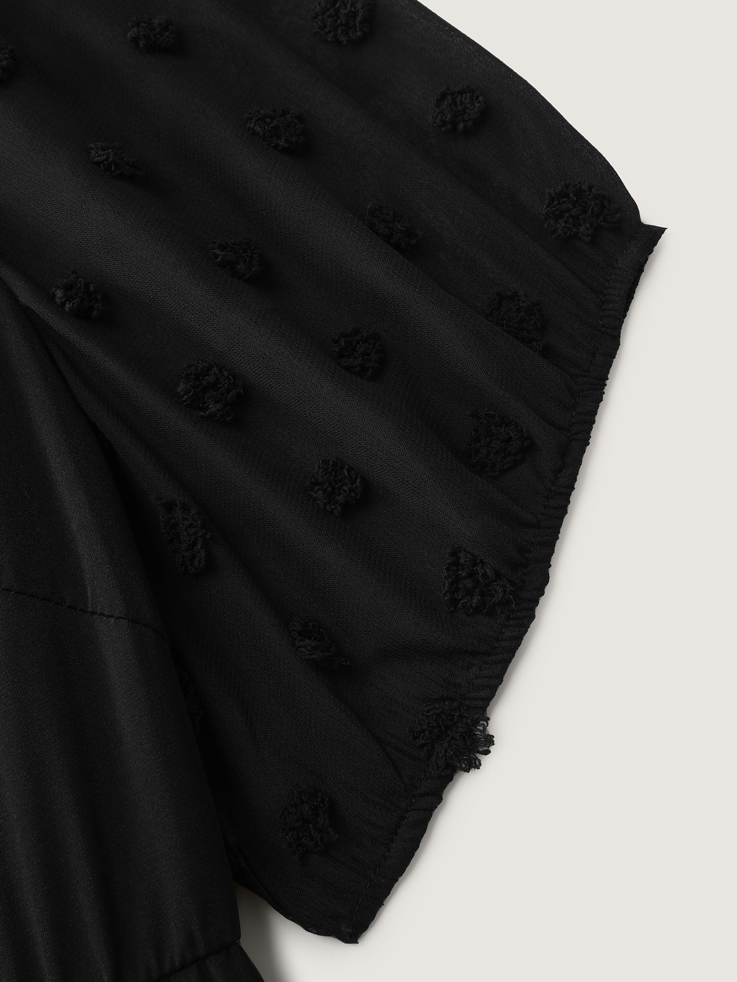 Sheer Chiffon Textured Waist-Defining Maxi Dress