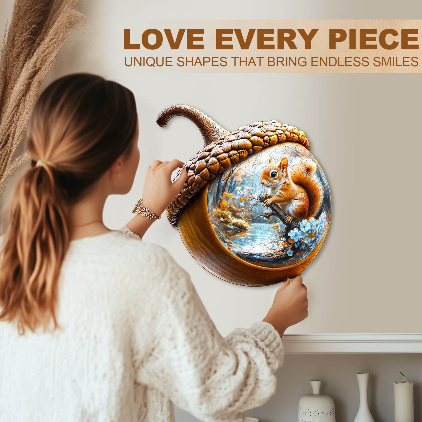 Acorn squirrel Wooden Jigsaw Puzzle