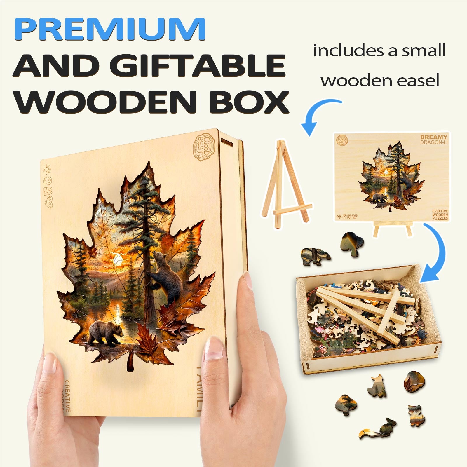 Brown Bear Autumn Wooden Jigsaw Puzzle