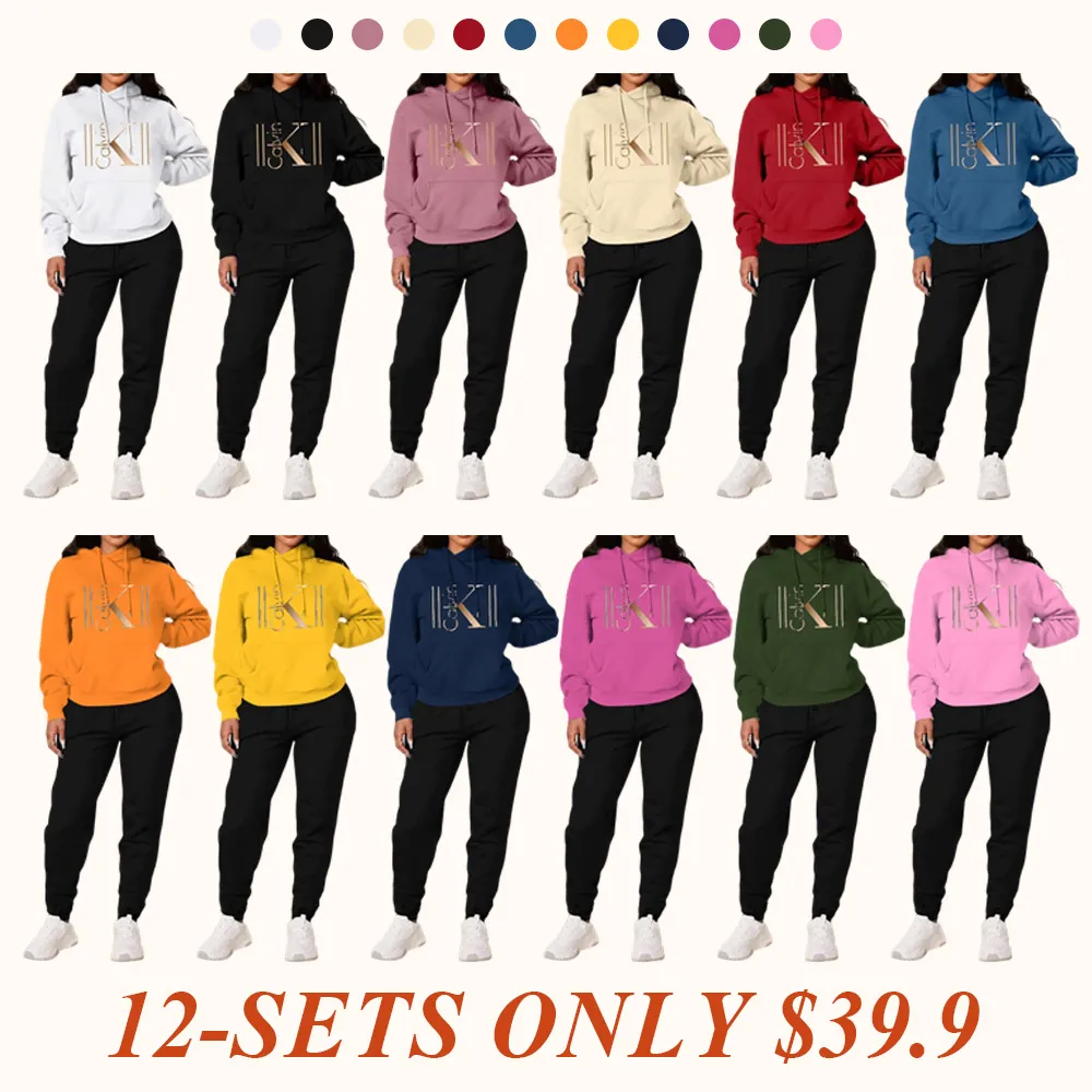 Women's Casual Hooded Sweatshirt Set