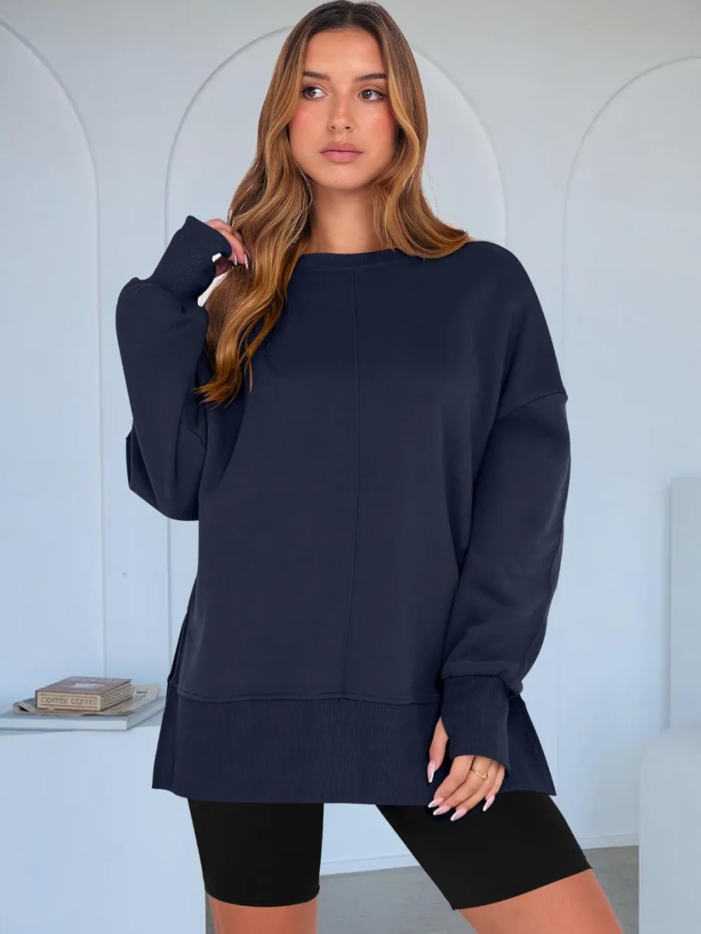 Women Oversized Sweatshirts Thumbhole Long Sleeve Hoodies Shirts