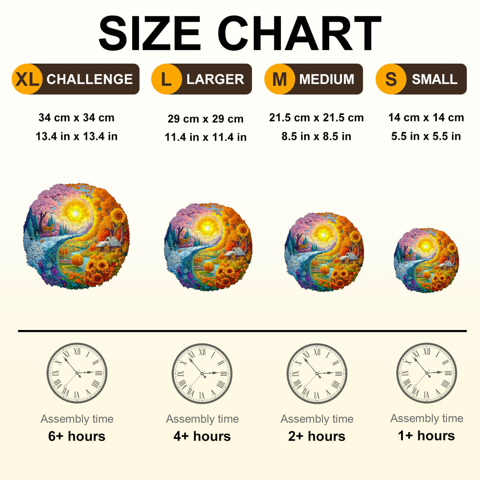 Yin Yang Autumn Winter Wooden Jigsaw Puzzle