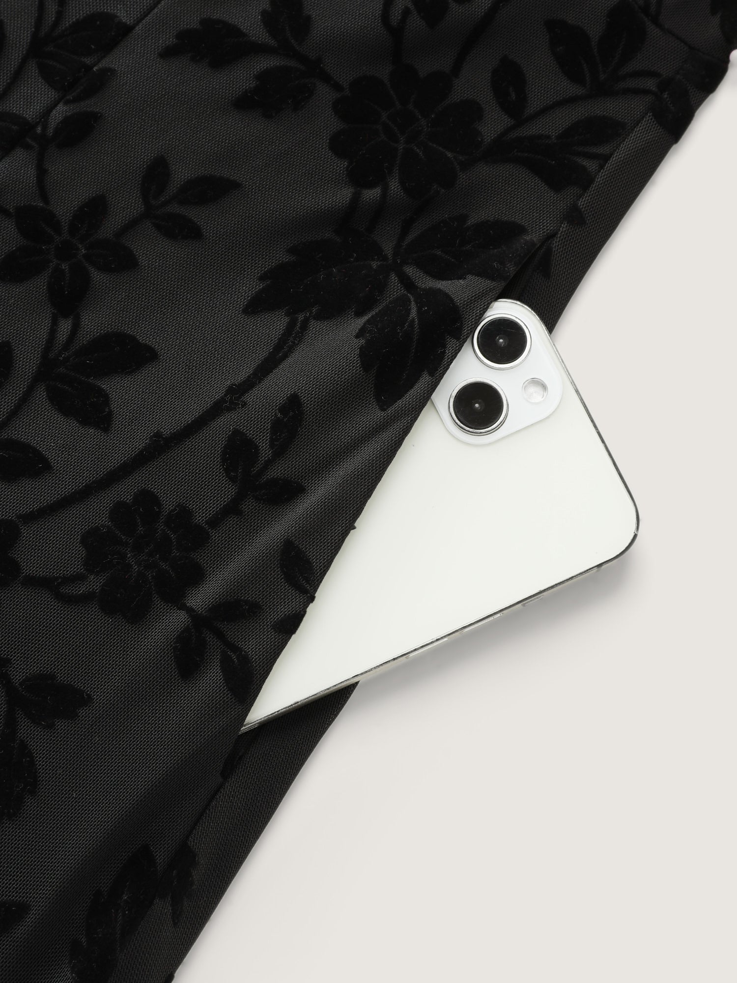 Floral Textured Jacquard Slit Hem Maxi Dress