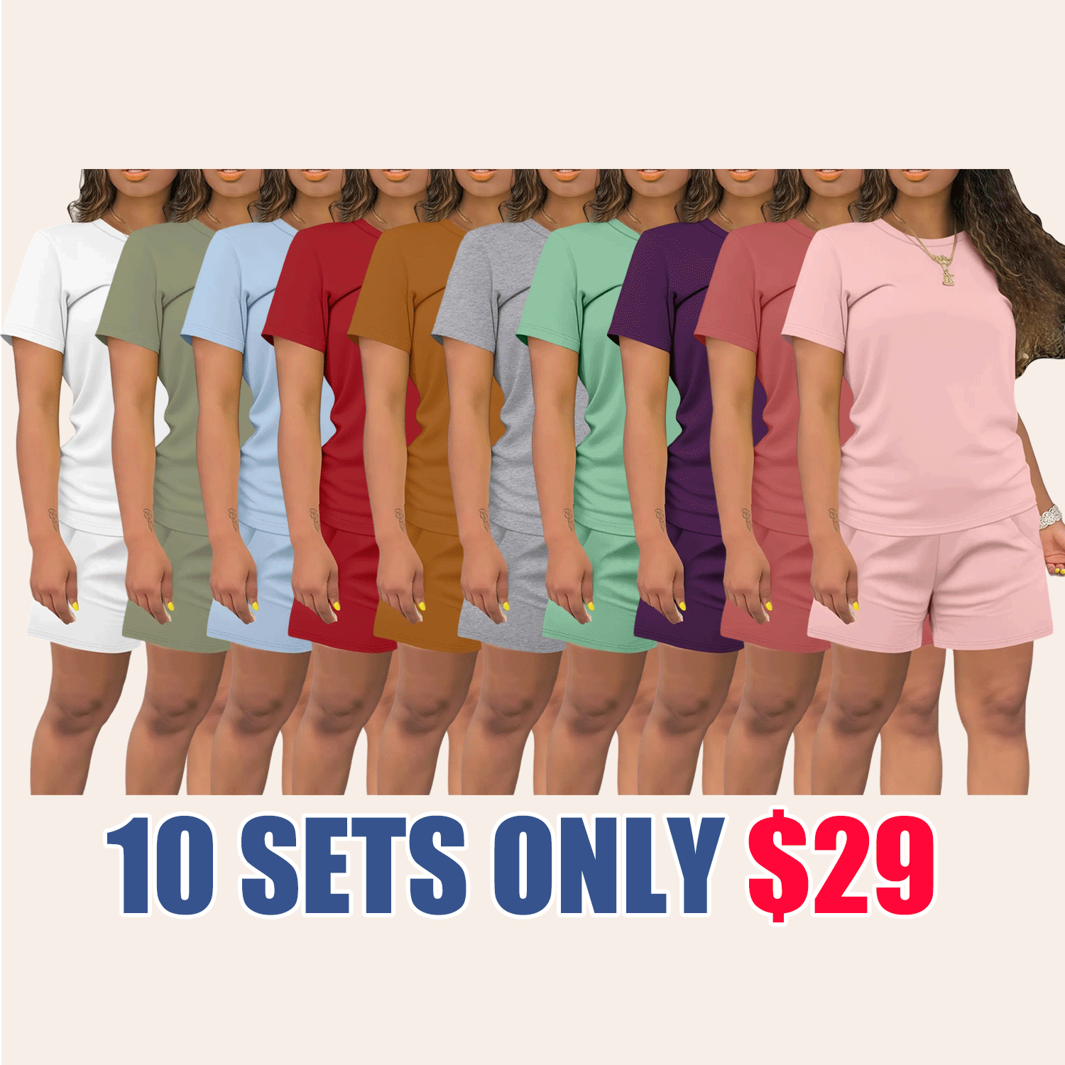 Women’s Summer Casual Set – Short Sleeve Top & Shorts, Comfortable Daily Outfit