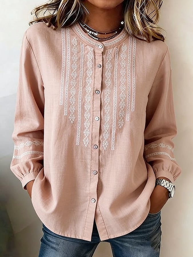 Women's Casual Print Long Sleeve Shirt- Fast Shipping