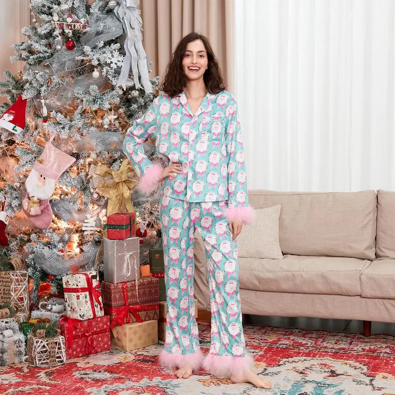 Women Christmas Pajamas Lounge Set