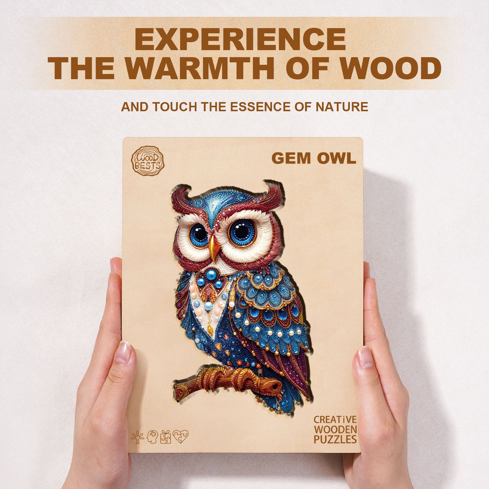 Gem Owl Wooden Jigsaw Puzzle