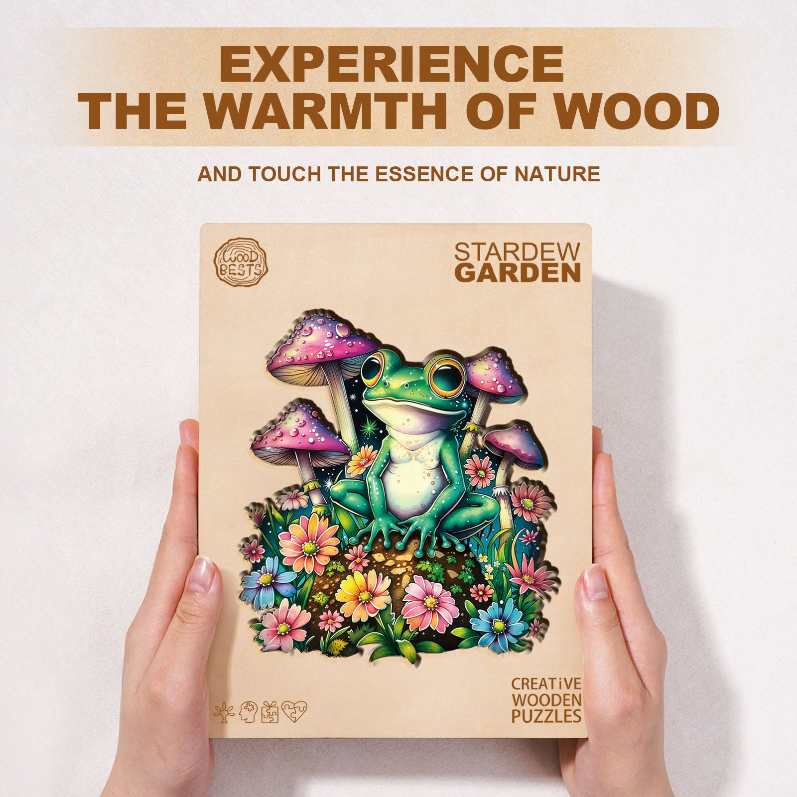 Stardew Garden Frog Wooden Jigsaw Puzzle