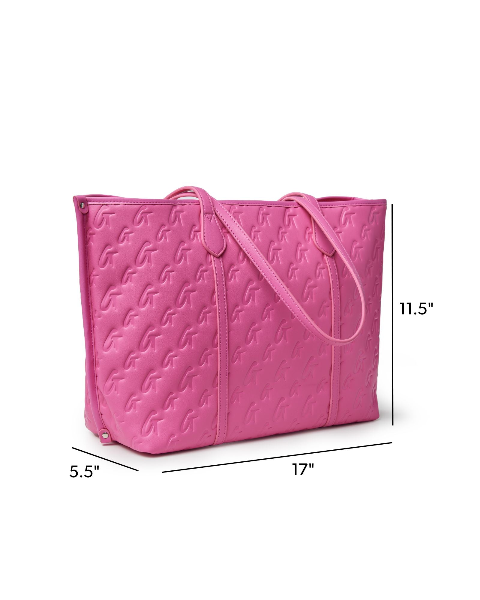MONOGRAM SLEEK TOTE - HOT PINK