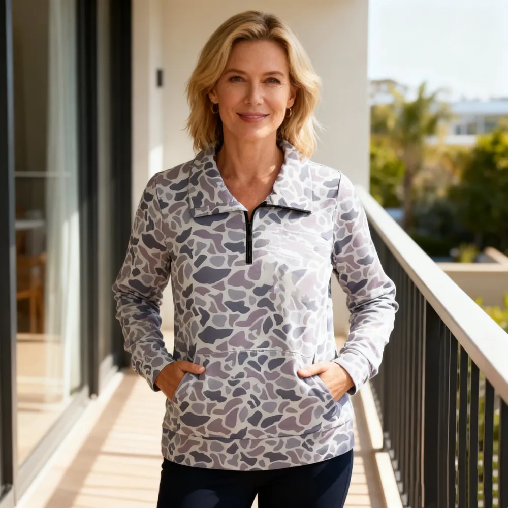 Women Camo Hunting Pullover Top Season Adult