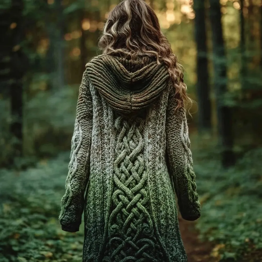 Vintage Viking Inspired Celtic Gradient Cozy Sweater Cardigan