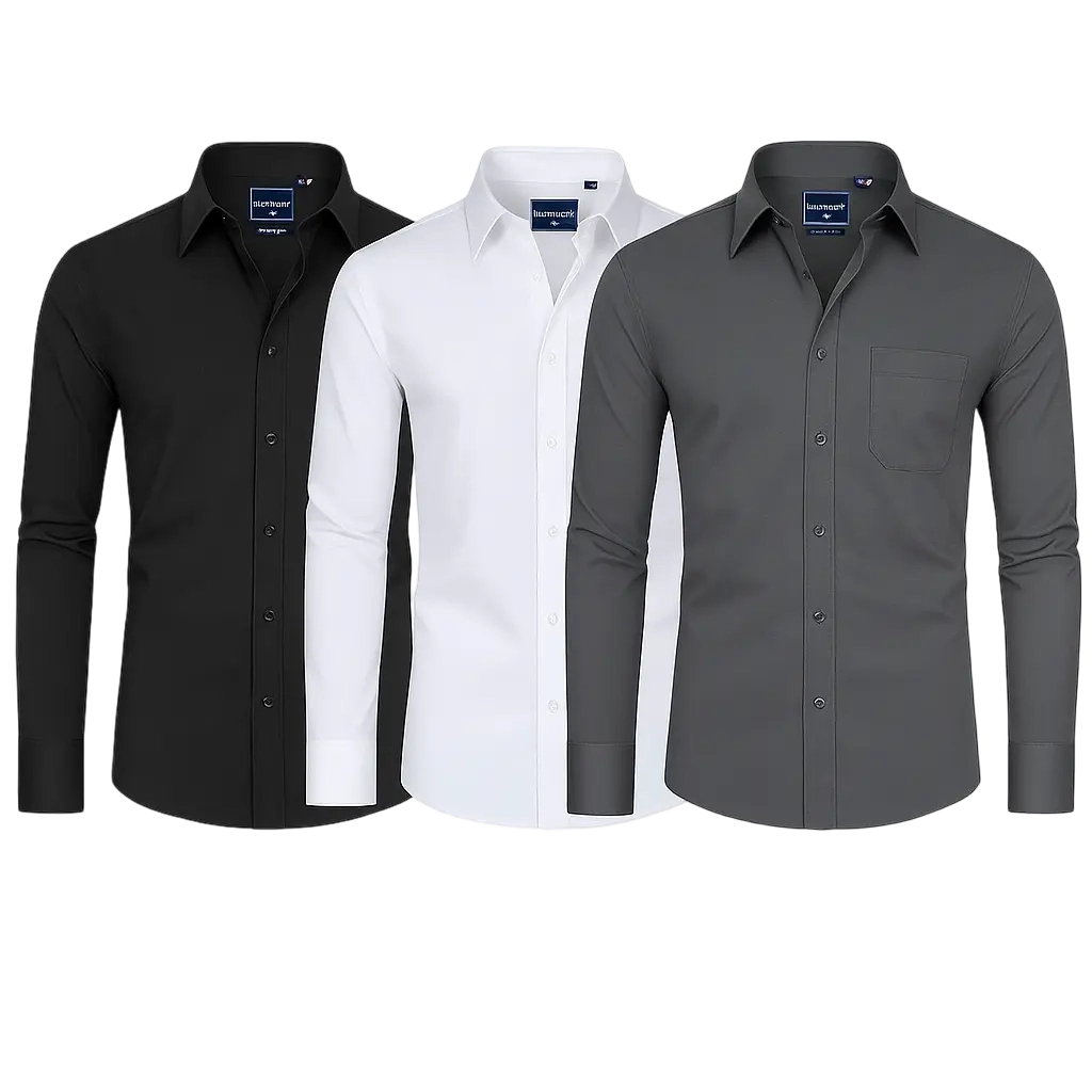 Men's Stain Sheild Business Casual Dress Shirts - Slim Fit Long Sleeve Button Down Shirt