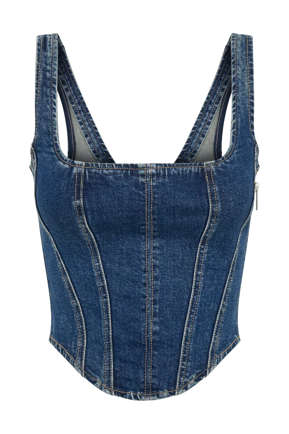 Denim Lace Up Corset