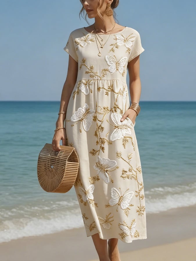 Women's Summer Elegant Floral Print Dress- Fast Shipping