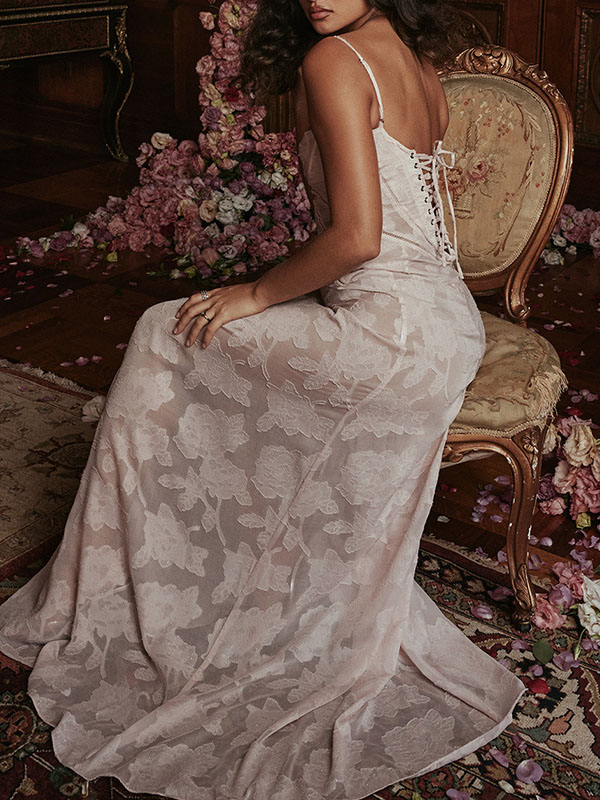 Flower Printed Sleeveless Spaghetti Neck Vacation Maxi Dresses