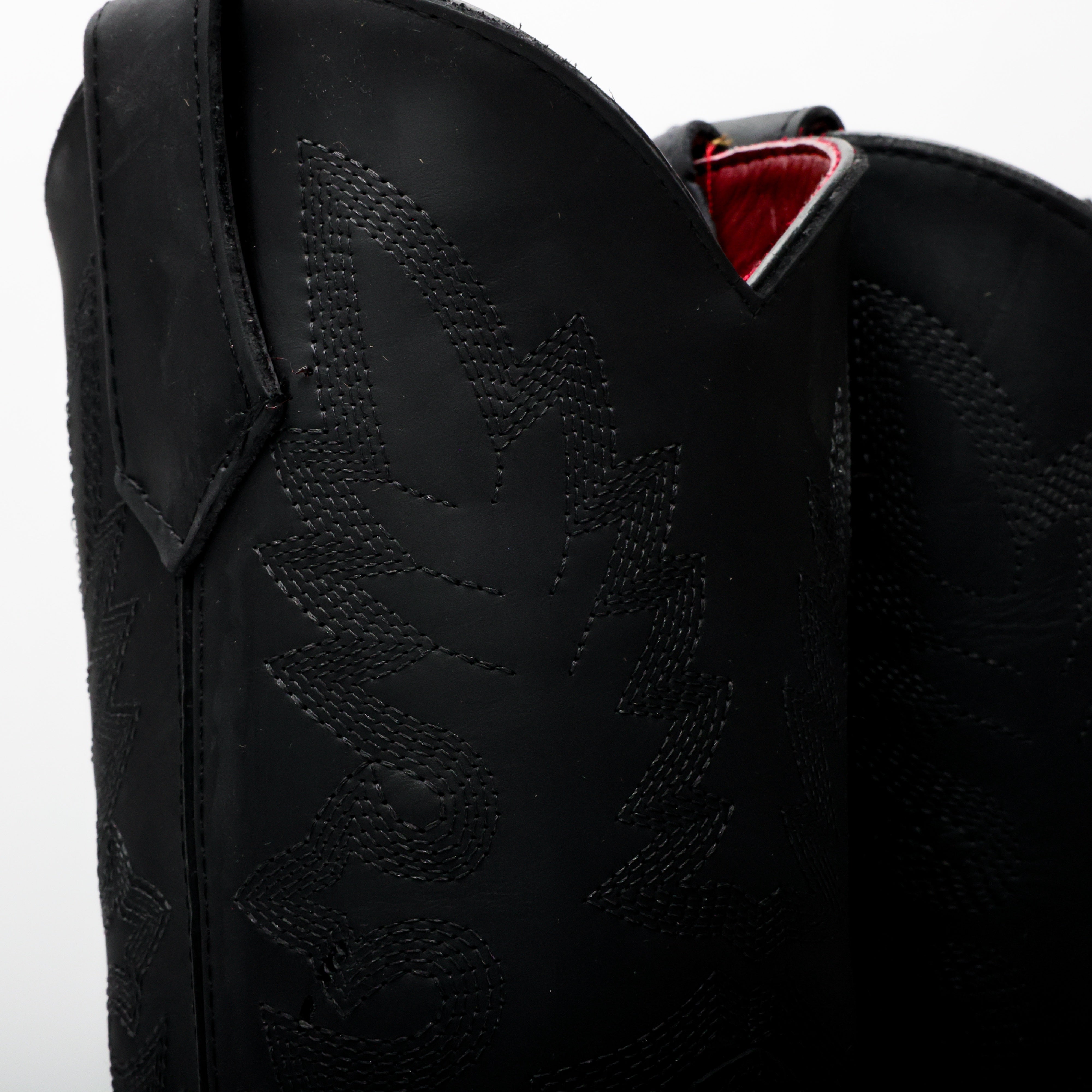 Black Hand-Tooled Leather Boots With 3D Lightweight Sole - Composite Toe