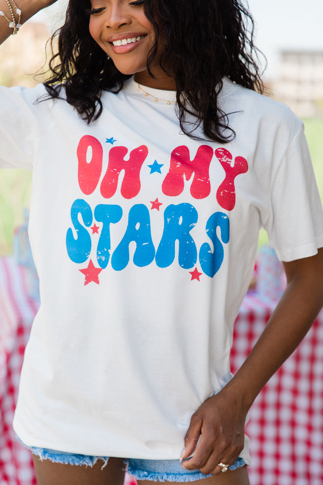Oh My Stars White Graphic Tee