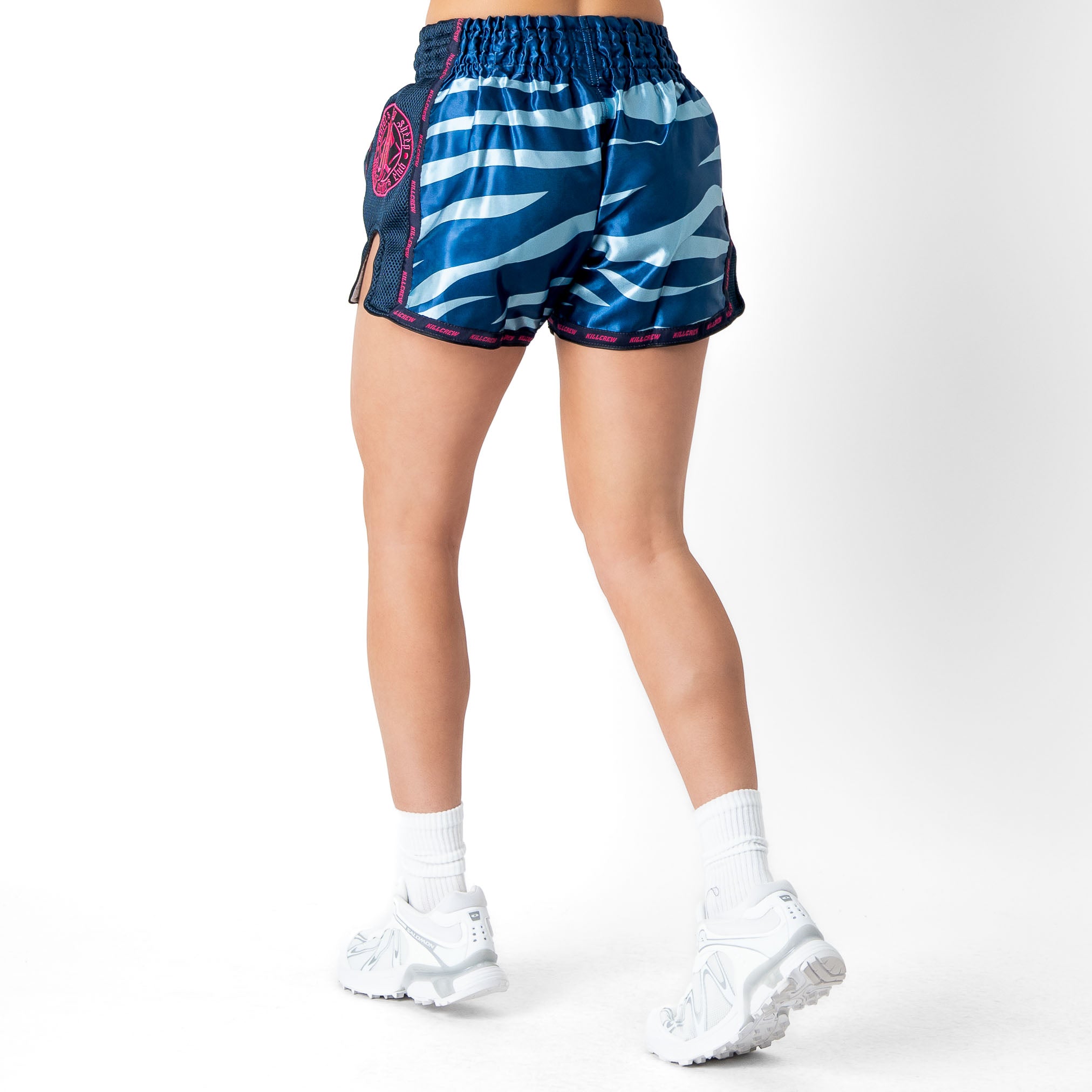 MUAY THAI FIGHT SHORTS -  TIGER PINK / BLUE