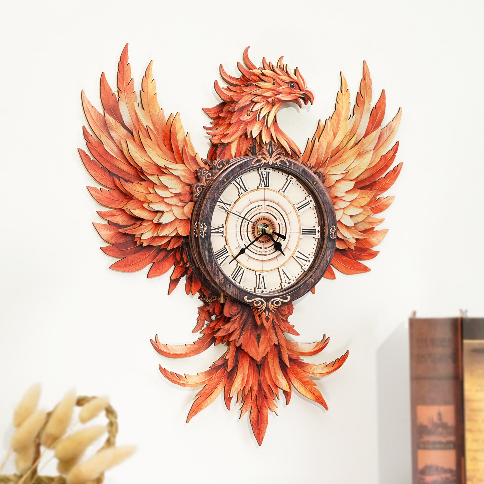 Fire Phoenix – DIY Wooden Clock, 3D Puzzle Craft Kit