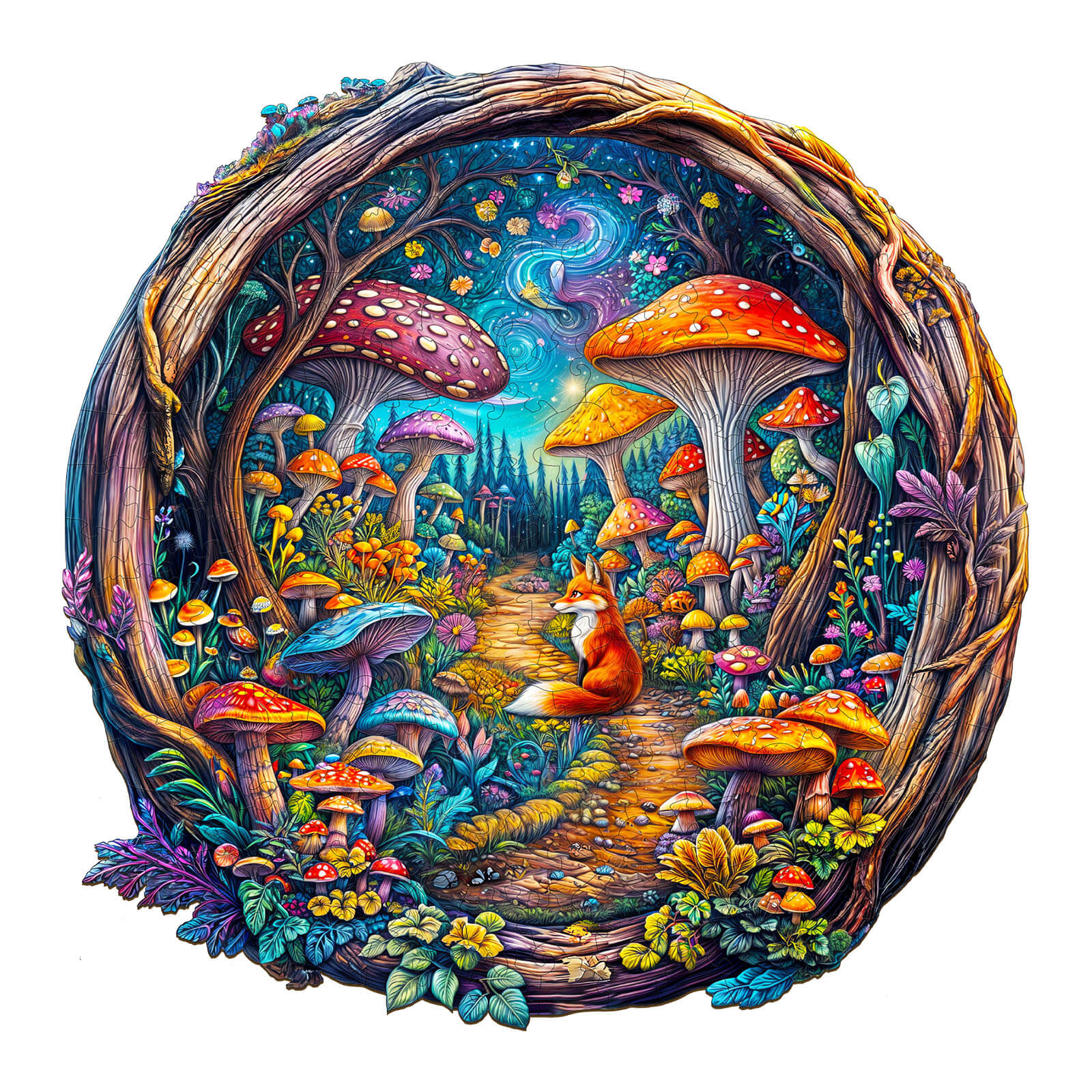 3D Mushroom Forest Wooden Jigsaw Puzzle