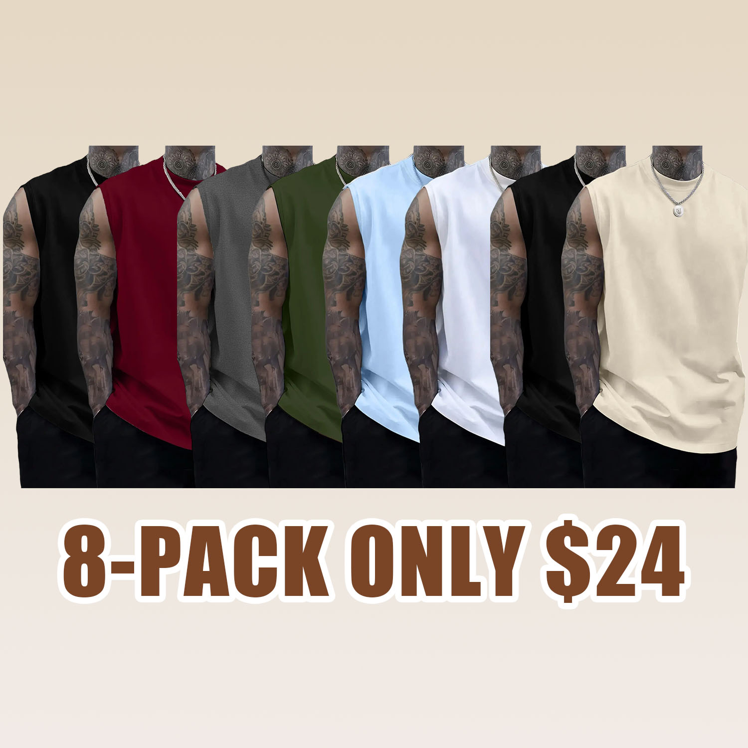 Men's Solid Color Round Neck Tank Top, Loose Casual Comfy Classic Crew Neck Sleeveless Top for Summer, Men's Clothes for Daily Wear, Casual Loose Fit