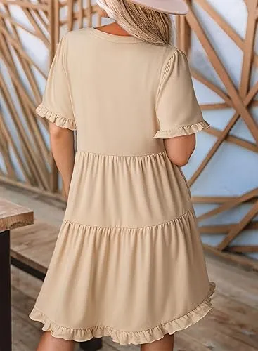 Casual V-Neck Mini Dress (Less than $3 each!)