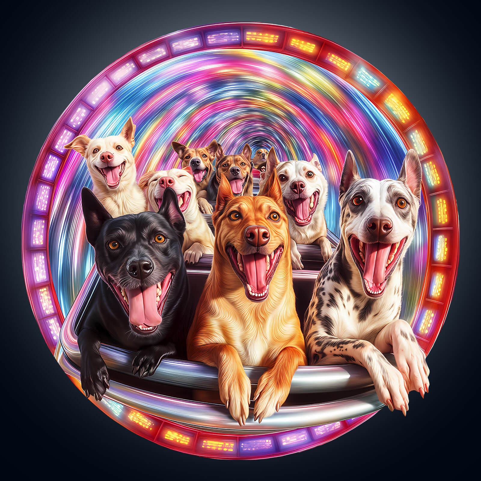 Dog Roller Coaster Wooden Jigsaw Puzzle