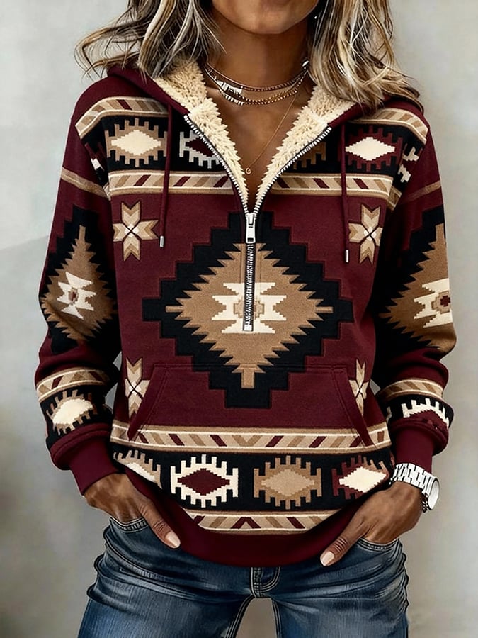 Women's Western Casual Textured Sweatshirt