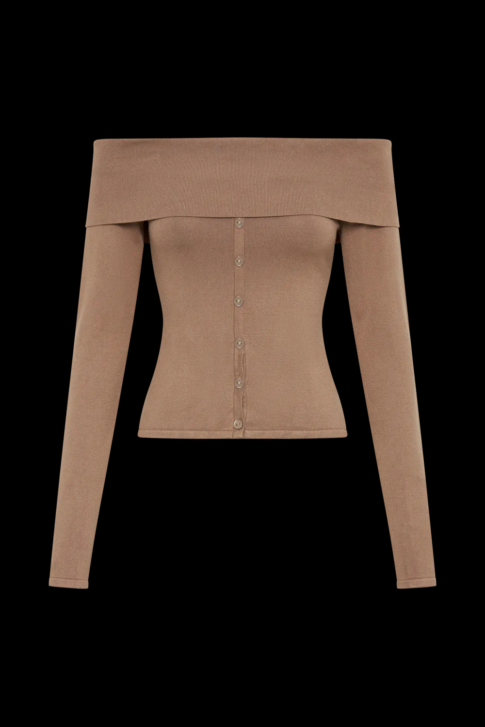 Buttoned Off Shoulder Knit Top