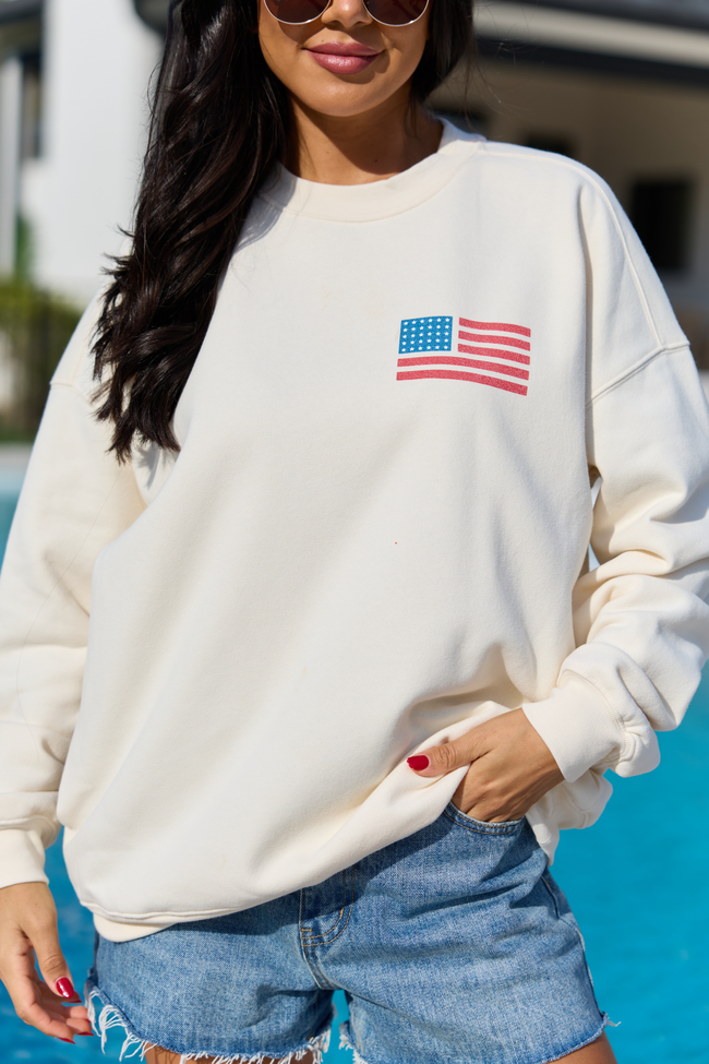 Live Free Cream Graphic Sweatshirt