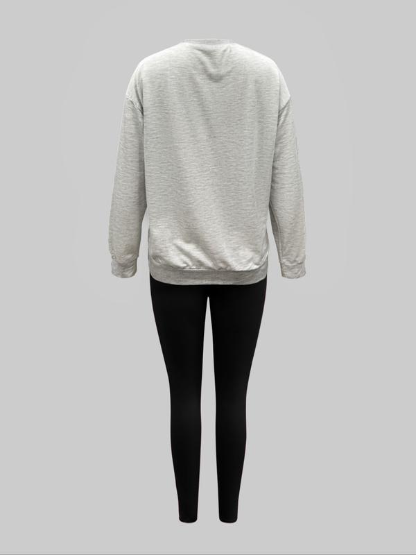 Women's Christmas Pattern Sweatshirt Set