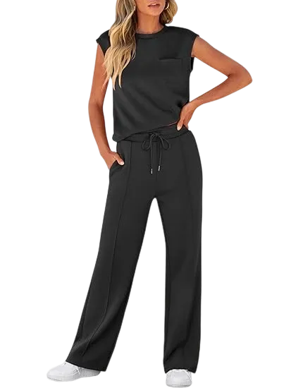 Women's 2-Piece Sleeveless Wide Leg Lounge Set