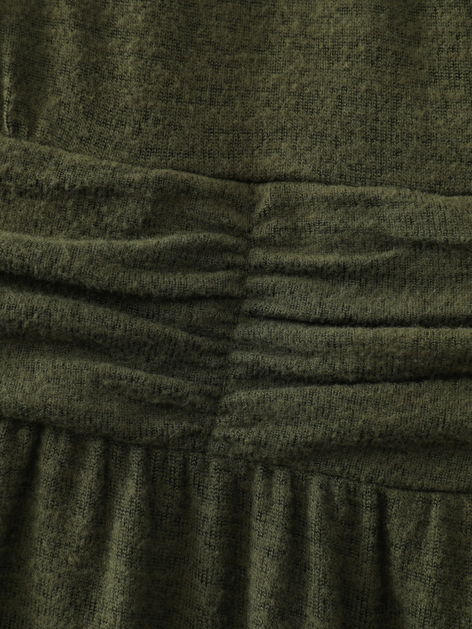 Pleated Waist Wrap Neckline Knit Maxi Dress