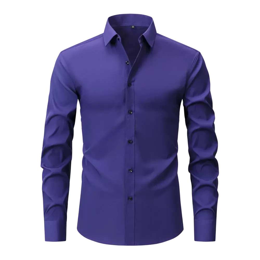 Four-Sided Elastic Natural Button Men'S Large Size Shirt Free Of Ironing And Anti-Wrinkle Business