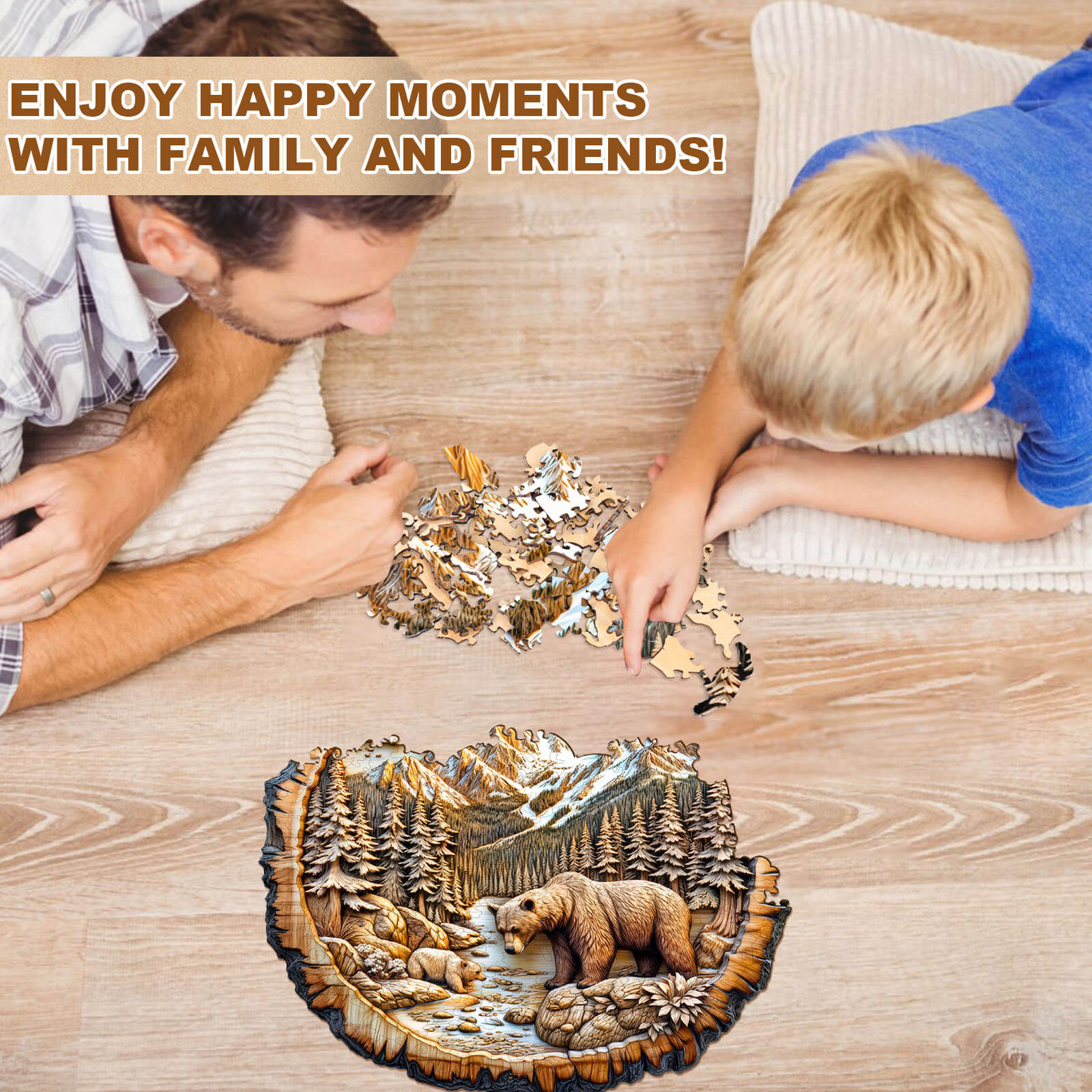Annual ring Bear Wooden Jigsaw Puzzle
