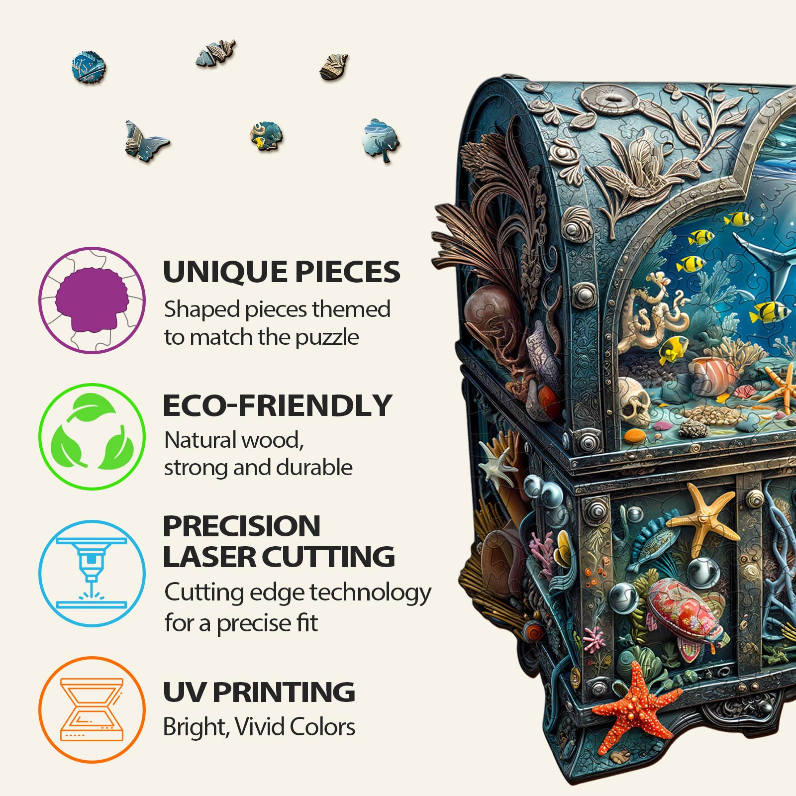 Treasure Chest Ocean-2 Wooden Jigsaw Puzzle